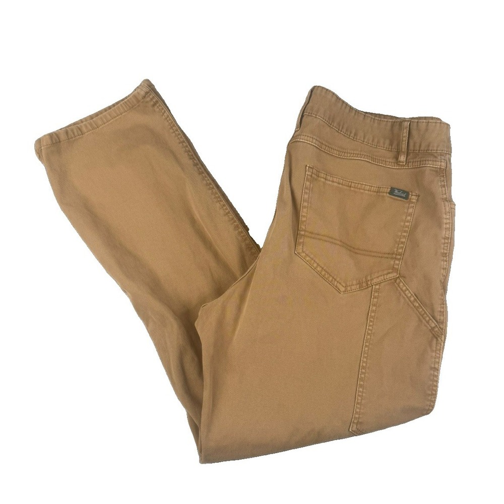 Woolrich Mens Pants 36x30 Tan Khaki Stretch Cotton 5 Pocket Straight Leg